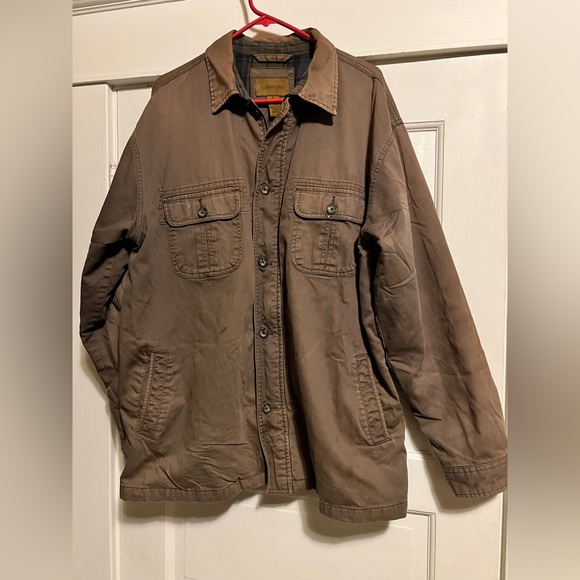 Chemise Vintage Homme St John's Bay Rayée Vert USA Années 90 Taille XL